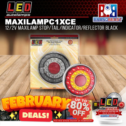 LED Autolamps MAXILAMPC1XCE 12/2V Maxilamp Stop/Tail/Indicator/Reflector Black