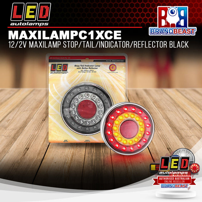 LED Autolamps MAXILAMPC1XCE 12/2V Maxilamp Stop/Tail/Indicator/Reflector Black
