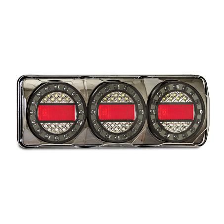 LED Autolamps MAXILAMPC3XRWB 12/24V Maxilamp Stop/Tail/Indicator/Reverse/Reflector Combo Lamp Black Chrome