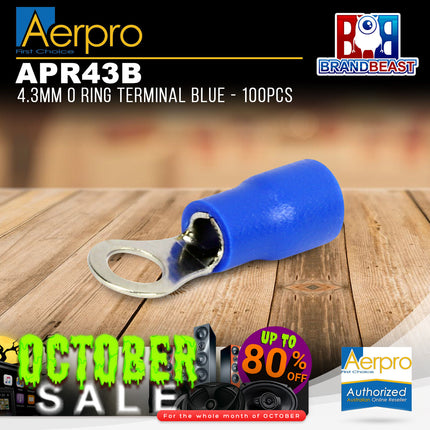 Aerpro APR43B 4.3mm O Ring Terminal Blue - 100pcs