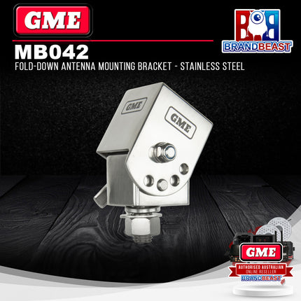 GME MB042 Fold-Down Antenna Mounting Bracket Silver