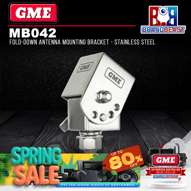 GME MB042 Fold-Down Antenna Mounting Bracket Silver