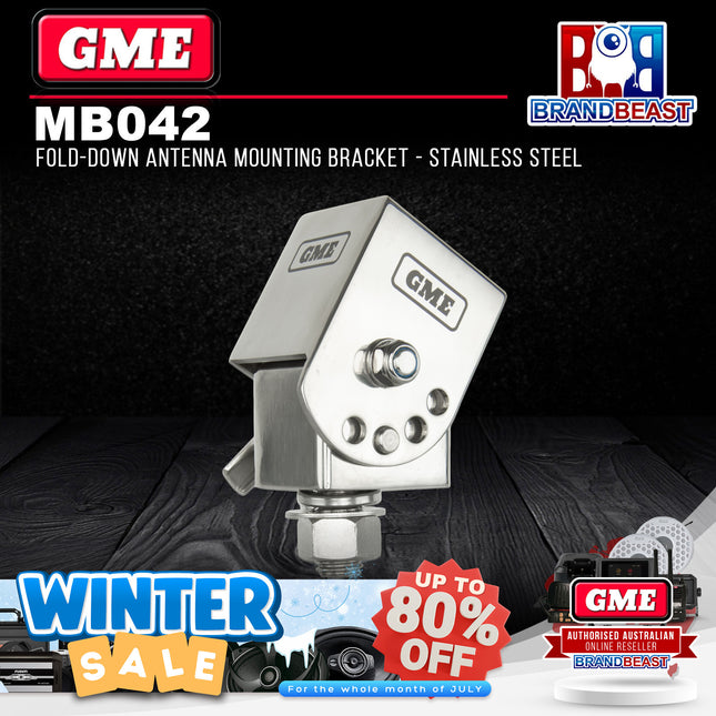 GME MB042 Fold-Down Antenna Mounting Bracket Silver