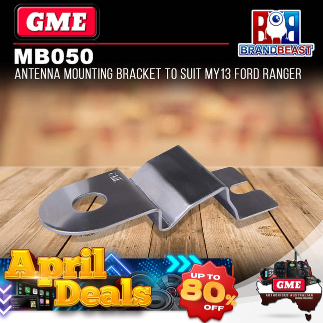 GME MB050 2.0mm Antenna Mounting Bracket - Suit Ford Ranger - Stainless Steel