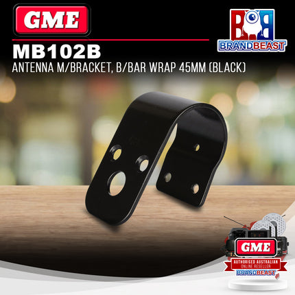 GME MB102B Antenna Mounting Bracket Bull Bar Wrap 45mm Black