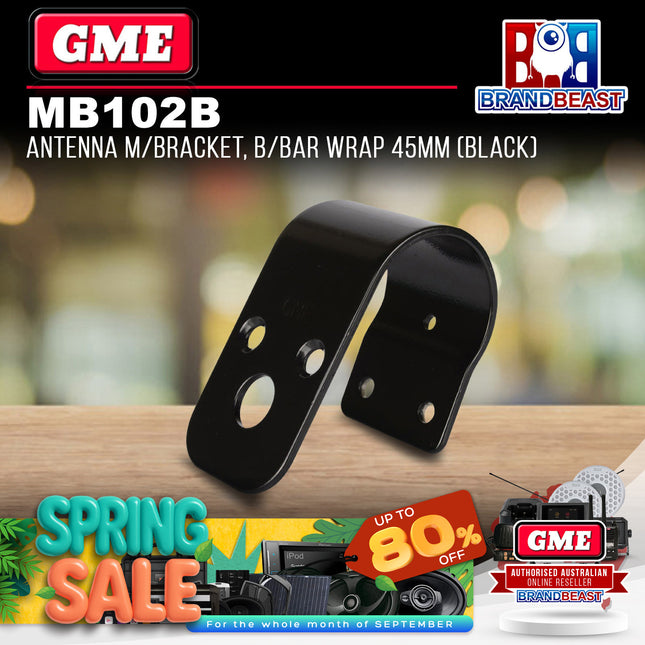 GME MB102B Antenna Mounting Bracket Bull Bar Wrap 45mm Black