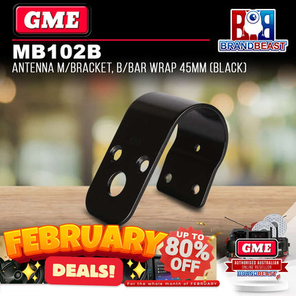 GME MB102B Antenna Mounting Bracket Bull Bar Wrap 45mm Black