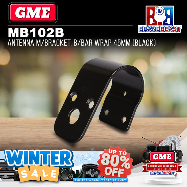 GME MB102B Antenna Mounting Bracket Bull Bar Wrap 45mm Black