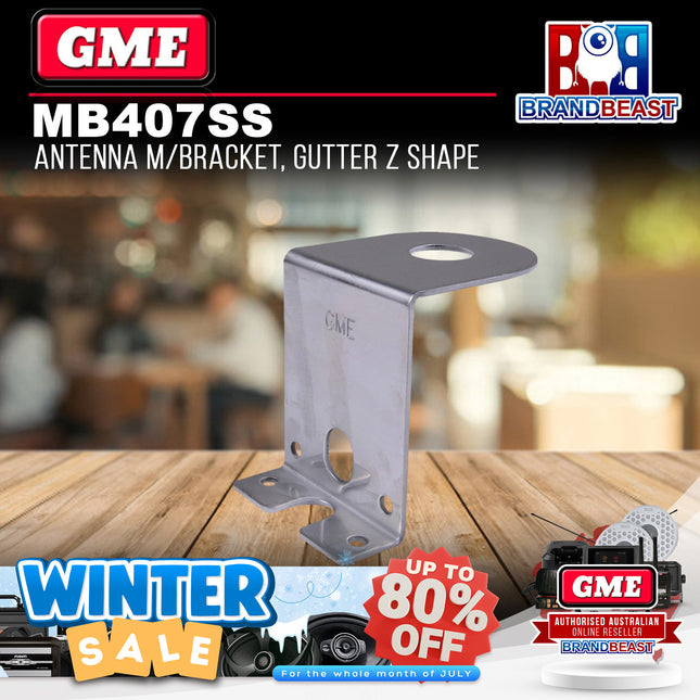 GME MB407SS Antenna Mounting Bracket Gutter Z Shape