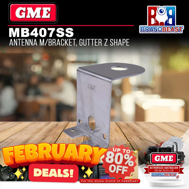 GME MB407SS Antenna Mounting Bracket Gutter Z Shape