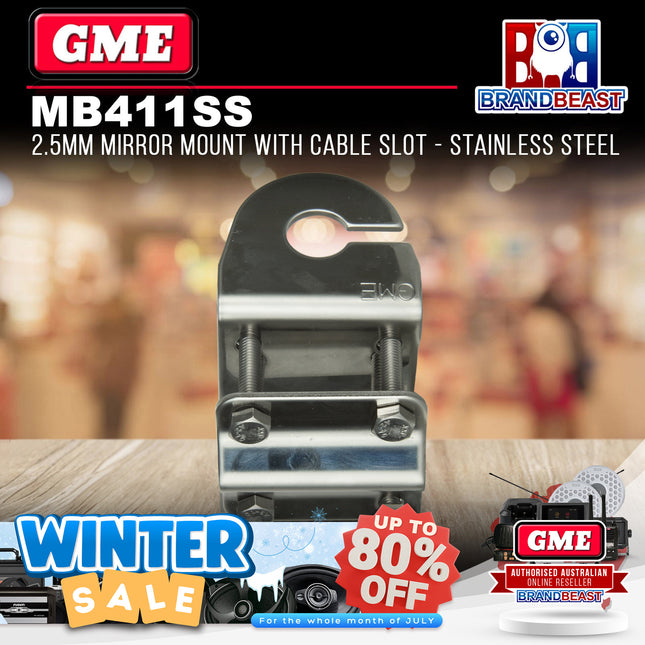 GME MB411SS Antenna Mounting Bracket Mirror Mount with Slot