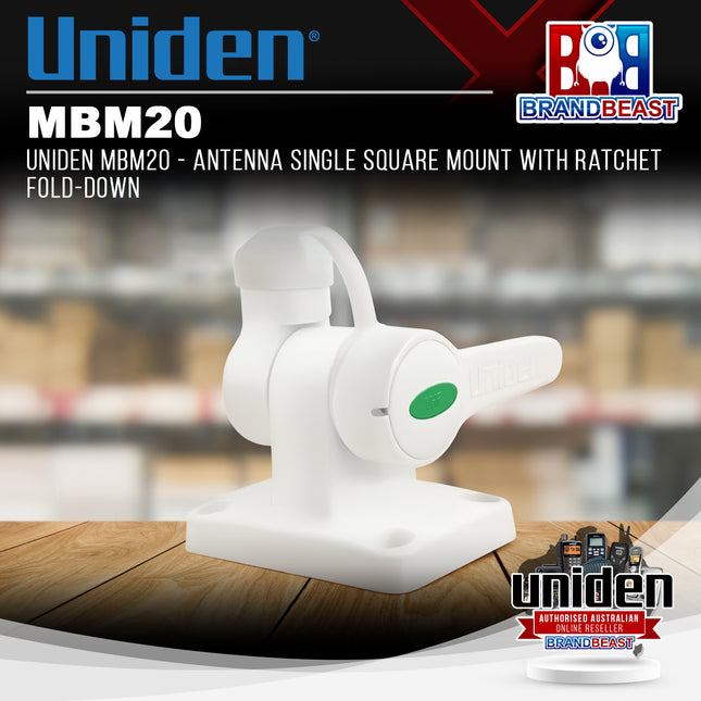UNIDEN MBM20 - Antenna Single Square Mount with Ratchet Fold-Down