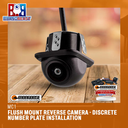 MONGOOSE MC1 Flush Mount Reverse Camera Discrete Number Plate Installation