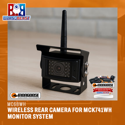 Mongoose MC6BWH Wireless Rear Camera for MCK741WH Monitor System