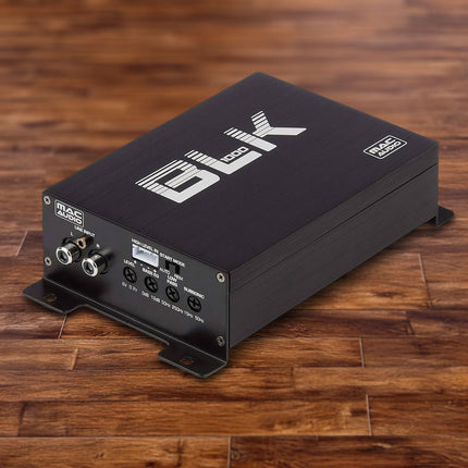 Mac Audio MC-BLK-1000 1-Channel Class-D Mini Mono Amplifier with MC-BLK-SUB25 250mm Bass Reflex Subwoofer Enclosure and Aerpro BSX208 Wiring Kit Package