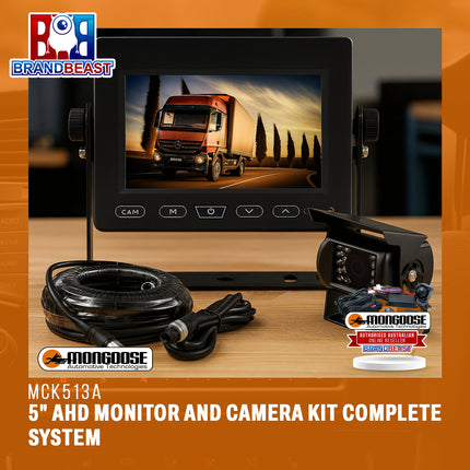 Mongoose MCK513A 5" AHD Monitor and Camera Kit Complete System