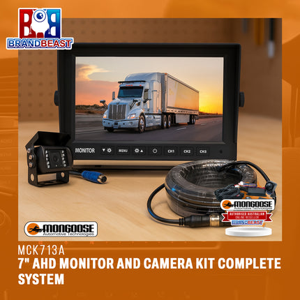 Mongoose MCK713A 7" AHD Monitor and Camera Kit Complete System