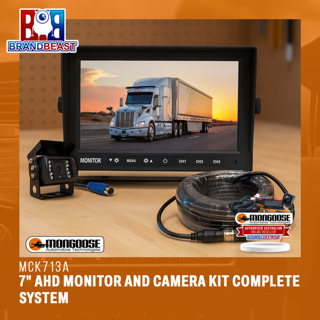 Mongoose MCK713A 7" AHD Monitor and Camera Kit Complete System