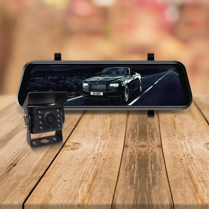 MONGOOSE MCM96C 9.6" Full HD Clip-On Mirror Monitor and Heavy Duty Camera Kit