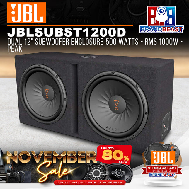 JBL STAGE 1200D Dual 12" Subwoofer Enclosure 500 Watts - RMS 1000W - Peak
