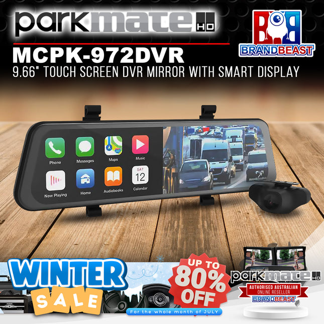Parkmate MCPK-972DVR 9.66" Touch Screen DVR Mirror with Smart Display