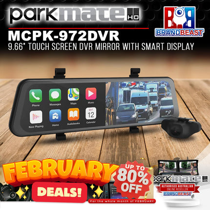 Parkmate MCPK-972DVR 9.66" Touch Screen DVR Mirror with Smart Display