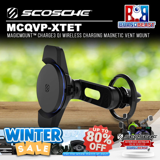 Scosche MCQVP-XTET MagicMount™ Charge3 Qi Wireless Charging Magnetic Vent Mount