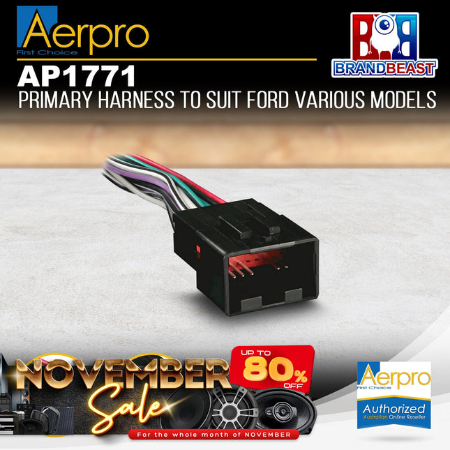 Aerpro AP1771 Vehicle-Specific Plug to Bare Wire Harness For Ford Various Models