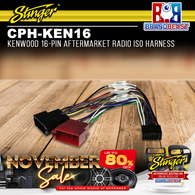 ConnectPro CPH-KEN16 Kenwood 16-PIN Aftermarket Radio ISO Harness