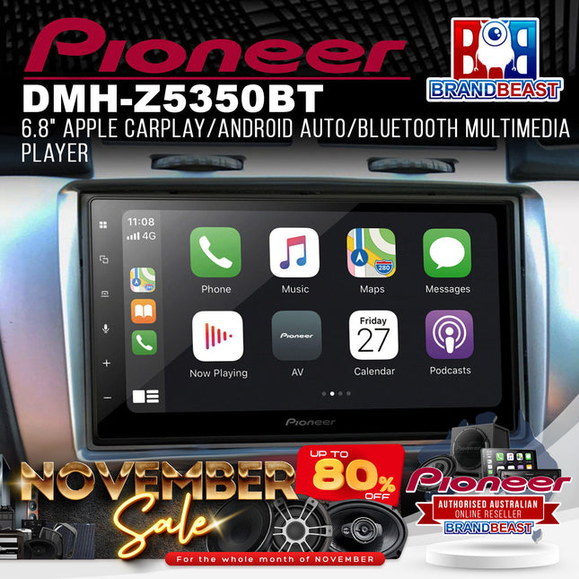 Pioneer DMH-Z5350BT 6.8" Apple CarPlay/Android Auto/Bluetooth Multimedia Player