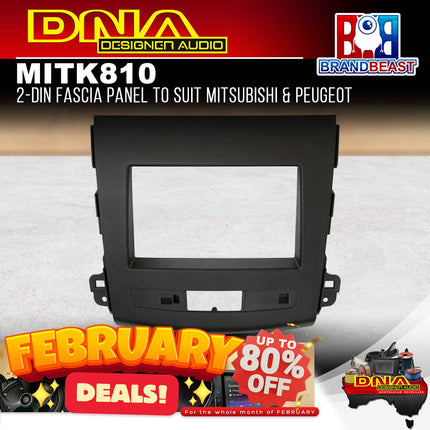 DNA MIT-K810 2-DIN Fascia Panel To Suit Mitsubishi &amp; Peugeot