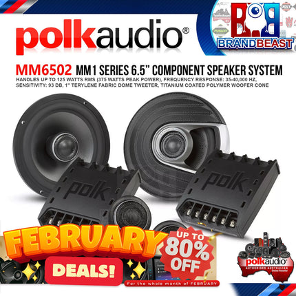 Polk Audio MM6502 MM1 Series 6.5" 375W Component Speaker System with Ultra-Marine Certification