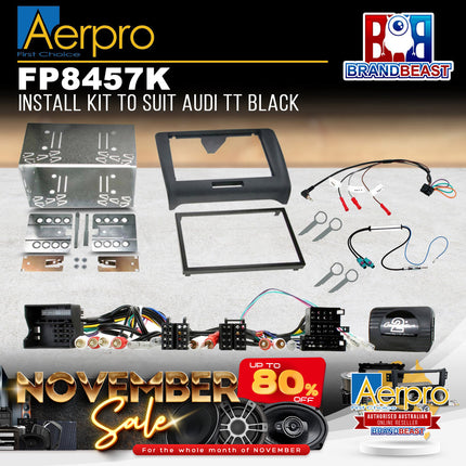 Aerpro FP8457K Double DIN Black Install Kit Suit Audi TT 8J 2007 - 2014