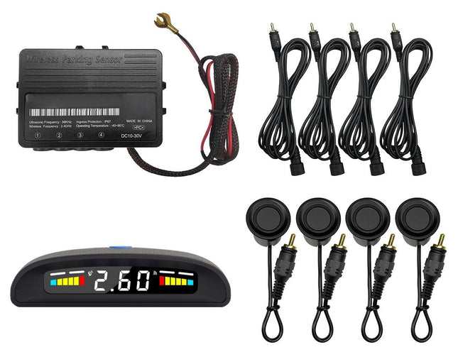 Mongoose MPFSWB-D Wireless Front Parking Sensor Kit with Colourful LCD Display - Black