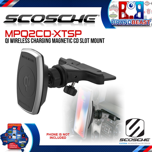 Scosche MPQ2CD-XTSP MagicMount Pro - Wireless Charging Magnetic CD Mount