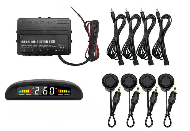 Mongoose MPRSWB-D Wireless Rear Parking Sensor Kit with Colourful LCD Display - Black