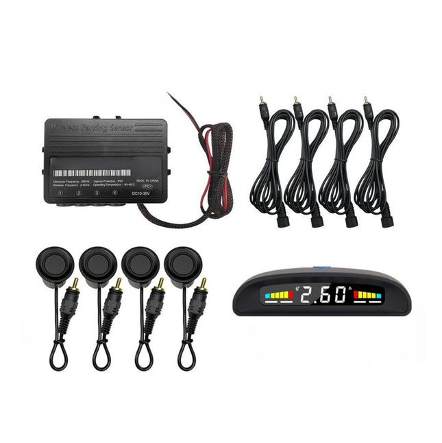 Mongoose MPRSWB-D Wireless Rear Parking Sensor Kit with Colourful LCD Display - Black