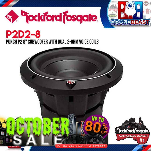 Rockford Fosgate P2D2-8 Punch 8" P2 2-Ohm DVC Subwoofer