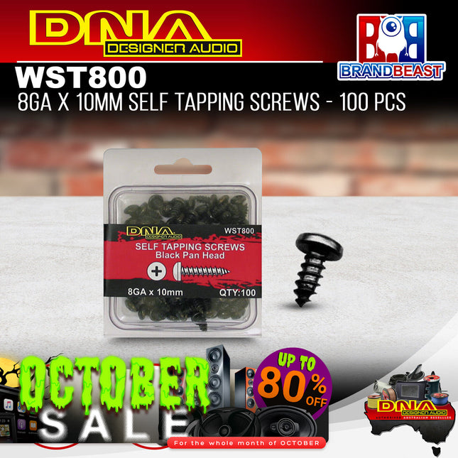 DNA WST800 10mm 8 Gauge Self Tapper Screws - 100 Pieces