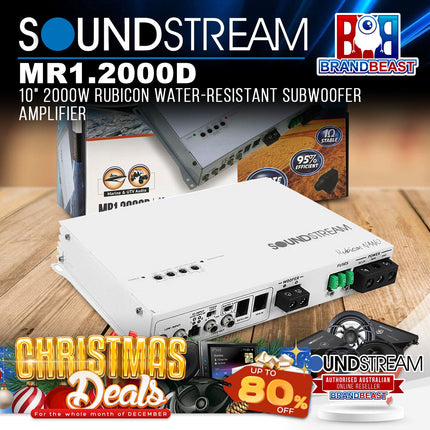 Soundstream MR1.2000D 2000W Rubicon Water-Resistant Subwoofer Amplifier