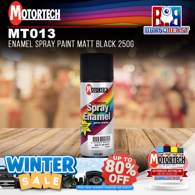 Motortech MT013 250G Enamel Spray Paint Matt Black