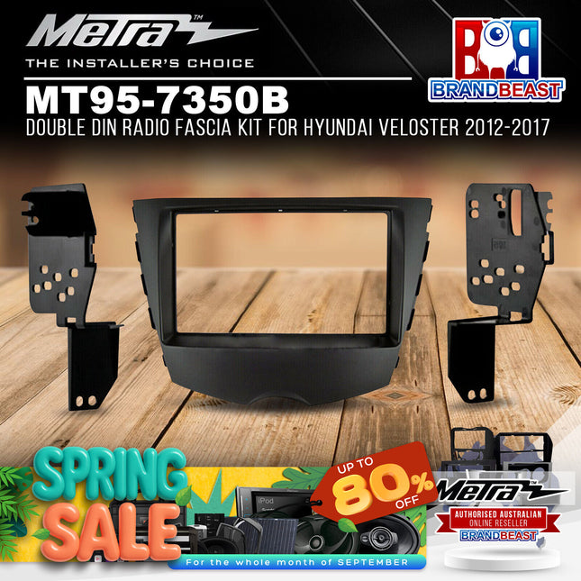 Metra MT95-7350B Double DIN Radio Fascia Kit For Hyundai Veloster 2012-2017