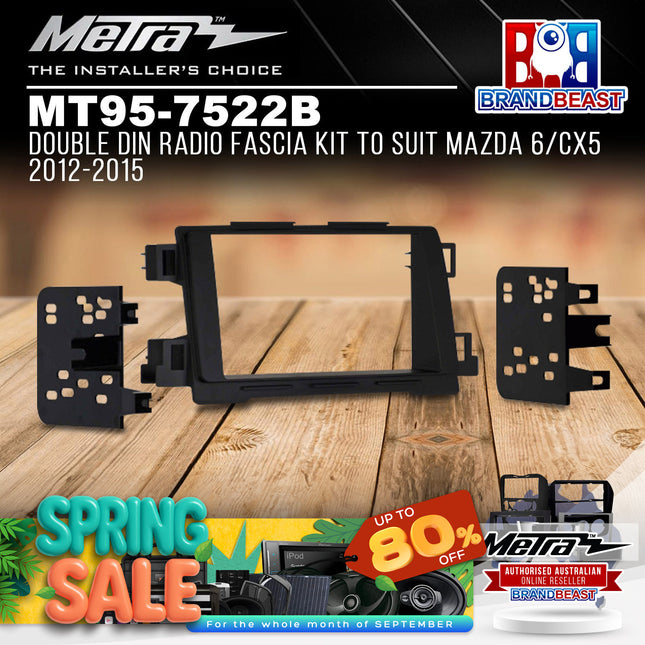 Metra MT95-7522B Double DIN Radio Fascia Kit Suit Mazda 6/CX5 2012 - 2015