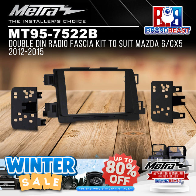 Metra MT95-7522B Double DIN Radio Fascia Kit Suit Mazda 6/CX5 2012 - 2015