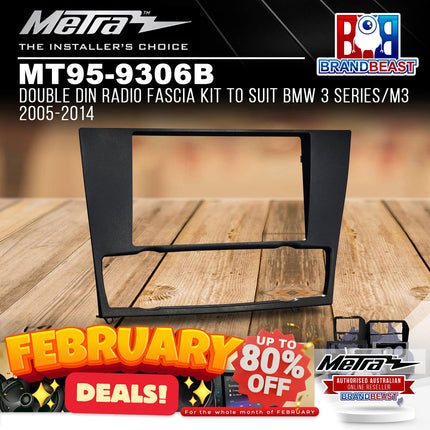 Metra MT95-9306B Double DIN Radio Fascia Kit To Suit BMW 3 Series/M3 2005-2014