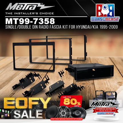 Metra MT99-7358 Single/Double DIN Radio Fascia Kit To Suit Hyundai/Kia 1995-2009