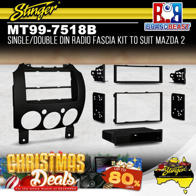 Metra MT99-7518B Single/Double DIN Radio Fascia Kit To Suit Mazda 2 2007-2015