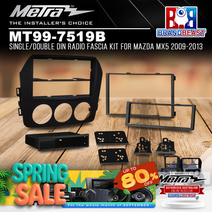 Metra MT99-7519B Single/Double DIN Radio Fascia Kit For Mazda MX5 2009-2013