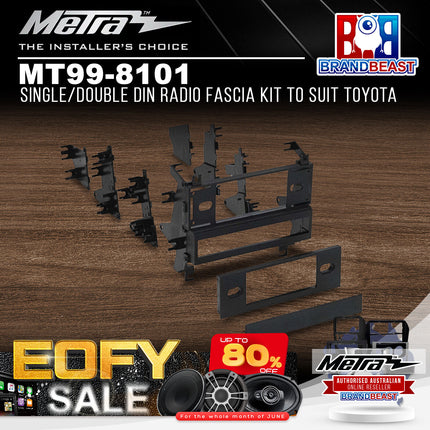 Metra MT99-8101 Single/Double DIN Radio Fascia Kit to Suit Toyota 1982-2001