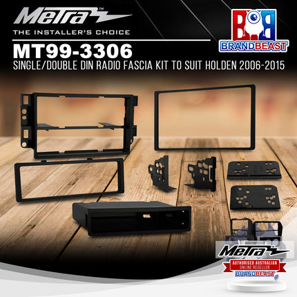 Metra MT99-3306 Single/Double DIN Radio Fascia Kit To Suit Holden 2006-2015